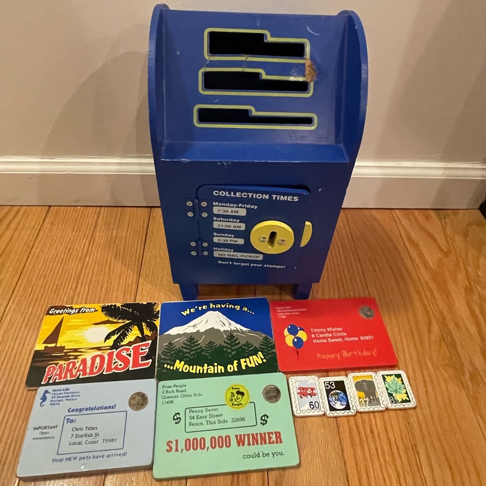 Melissa & Doug Stamp & Sort Post Office Wood Mailbox